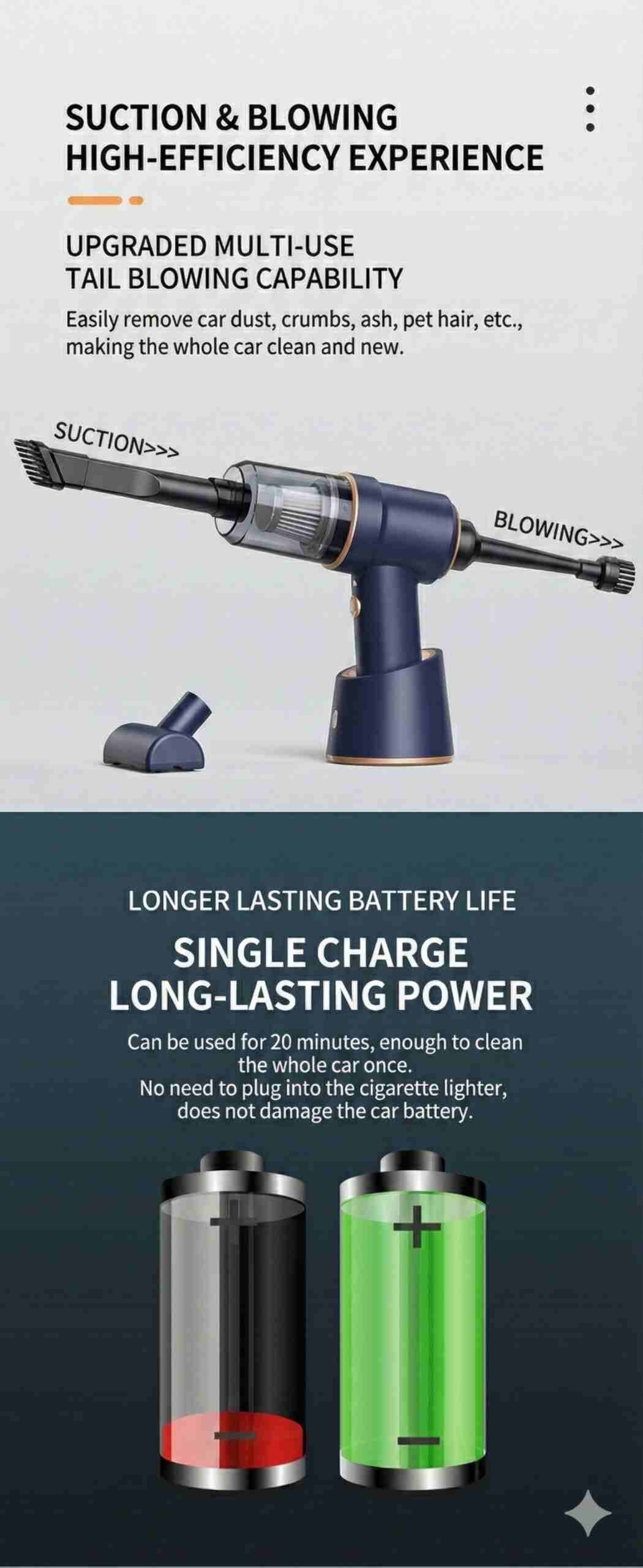 handheld vacuum cleaning car cup holder