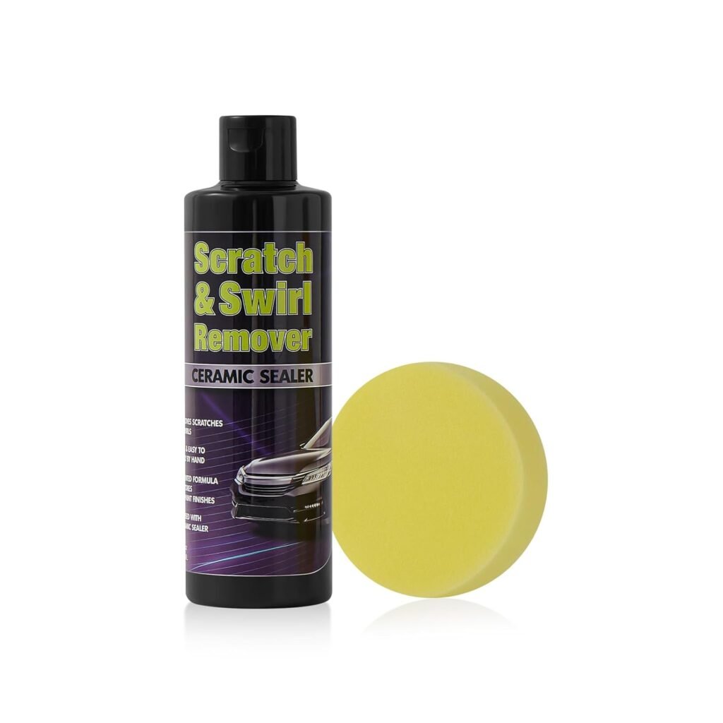 Car scratch remover kit featuring nano sparkle cloth and scratch repair cream for removing light automotive paint scratches