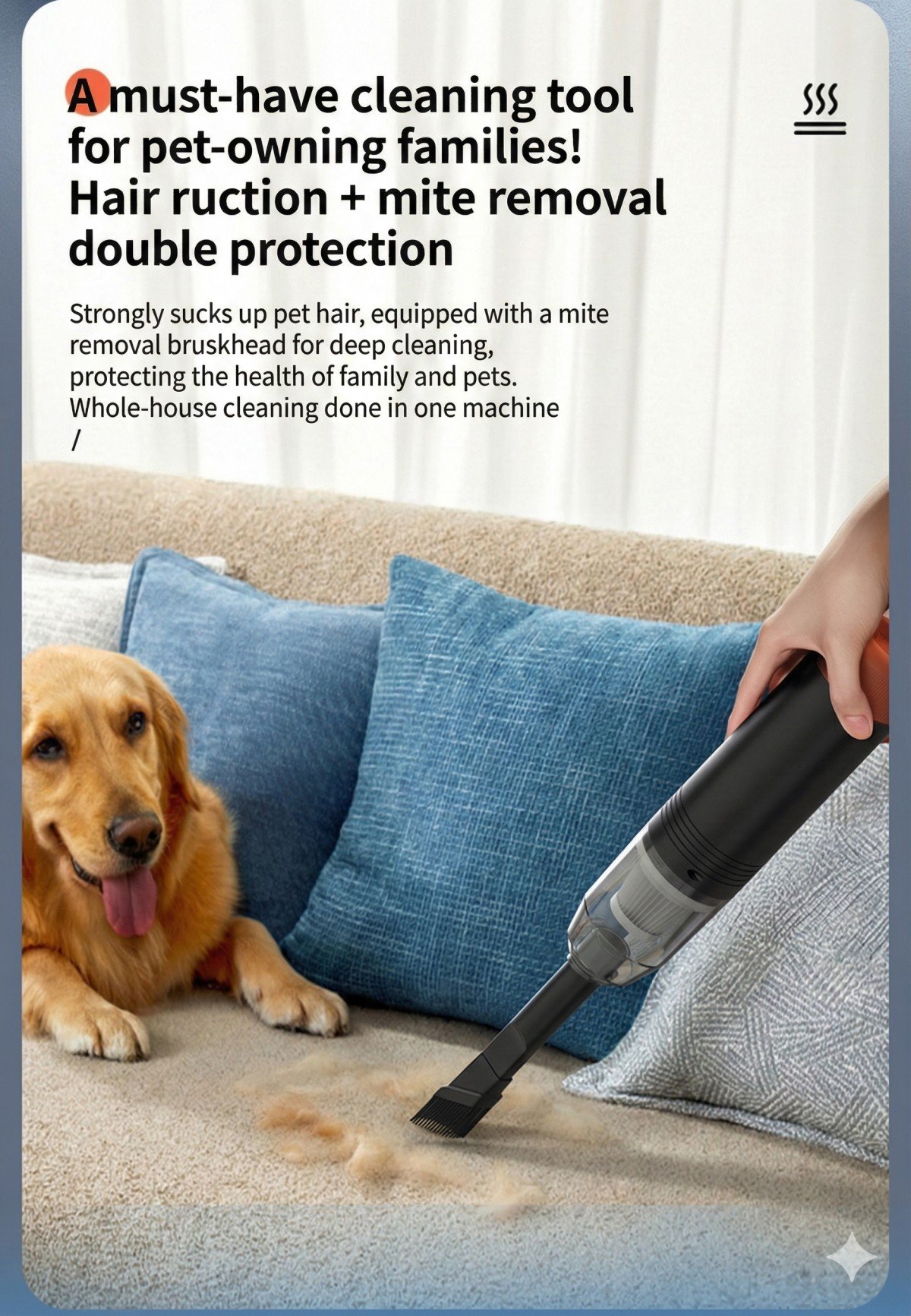 Hand holding mini cordless vacuum cleaning car cup holder