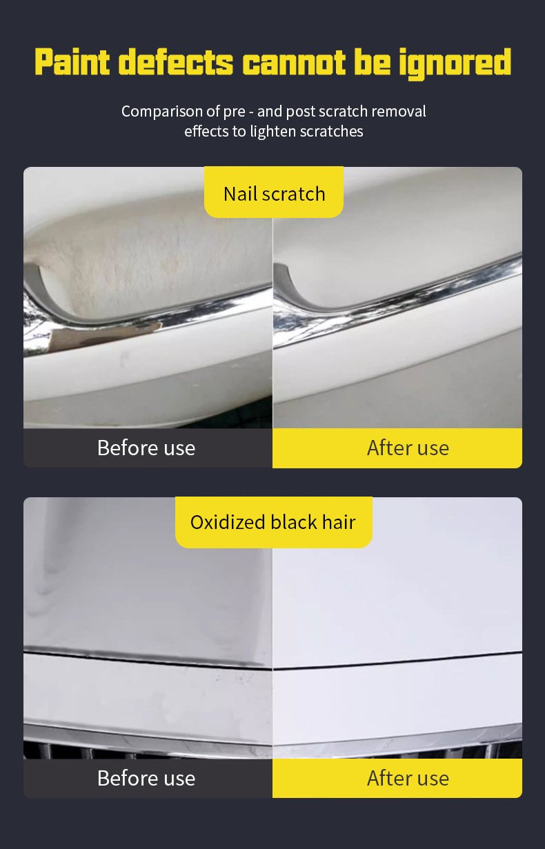 Car scratch remover kit featuring nano sparkle cloth and scratch repair cream for removing light automotive paint scratches