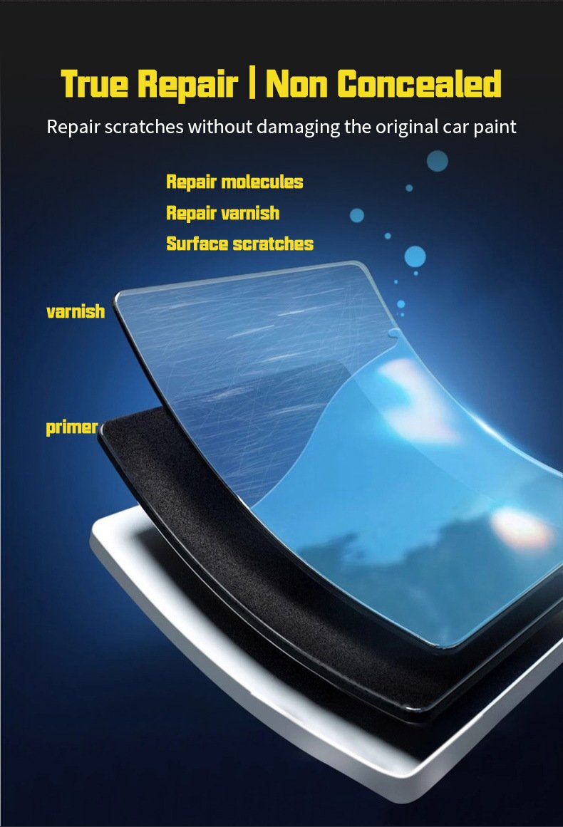 Car scratch remover kit featuring nano sparkle cloth and scratch repair cream for removing light automotive paint scratches