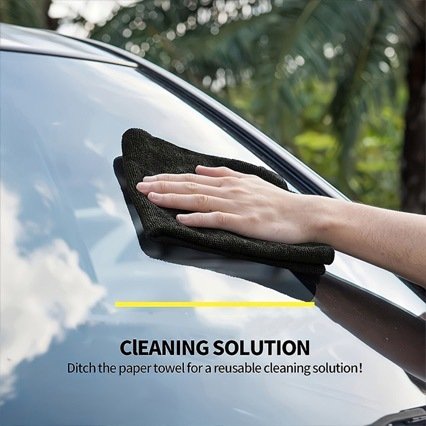 microfiber cleaning cloth wiping car dashboard