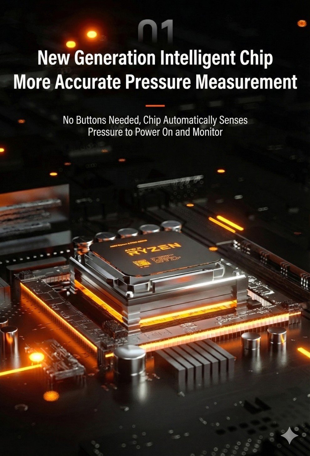 ETENWOLF T300 Digital Tire Pressure Gauge showing LED backlit display and measuring tire pressure on vehicle valve