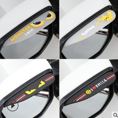 Pincuttee side mirror rain guards - black sport style, universal fit adhesive visors