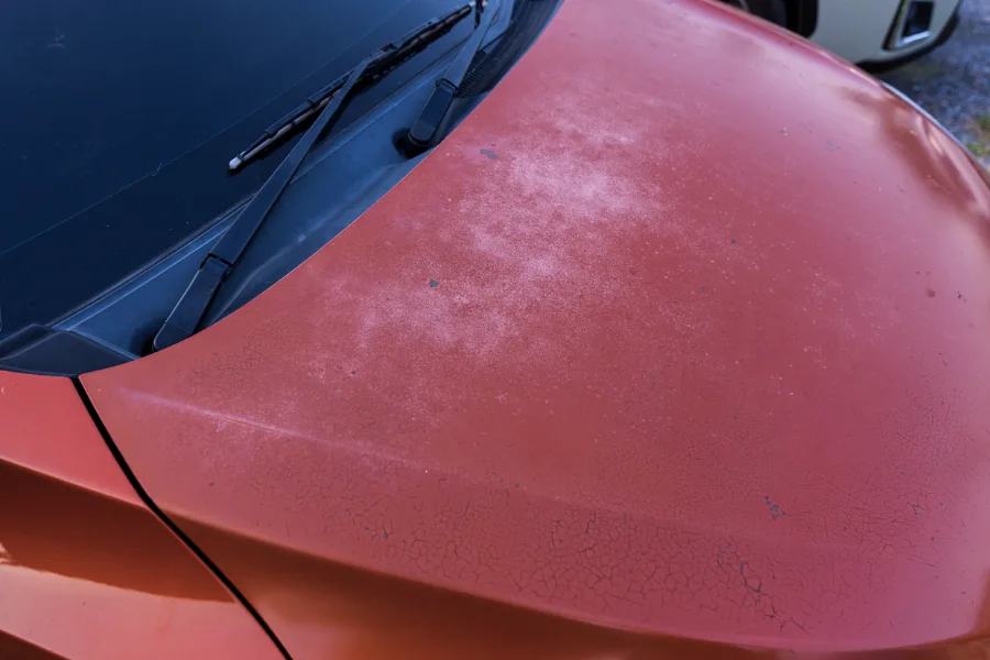 Exterior Detailing Made Easy showing faded and oxidized car paint before restoration